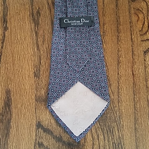 Christian Dior Vintage Bundle Set of 2 All Silk Italian Gray Tan Paisley Necktie - Picture 4 of 10